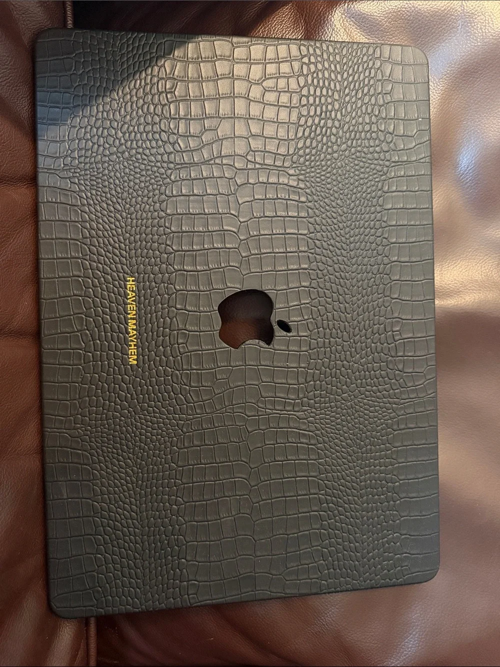 Apple iPad Sleeve - Black Croc-Embossed Leather Cover